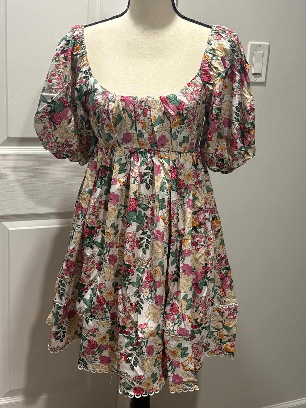 Spring Summer Floral Flowy Mini Dress